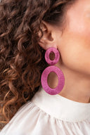 Lott Oorbellen Open Oval L - Berry Pink