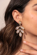 Lott Gouden Oorbellen Flower Leafs M - Silver Grey