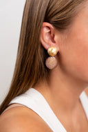 Lott Gouden Oorbellen Silk Braided Globe M - Champagne