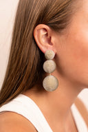 Lott Beige Oorbellen Silk Triple Braided Globe L - Nude