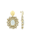 Goud/Zilverkleurige Oorbellen Lara Oval Element Sequins