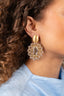 Goud/Zilverkleurige Oorbellen Lara Oval Element Sequins