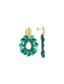Lott Oorbellen Flower Drop Element - Emerald