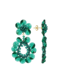 Lott Oorbellen Flower Double Drop S/M - Emerald