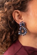Lott Blauwe Oorbellen Flower Double Drop S / M Apollo
