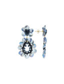 Lott Blauwe Oorbellen Flower Double Drop S / M Apollo