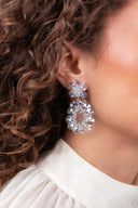 Lott Oorbellen Flower Double Drop S/M - Ice Blue