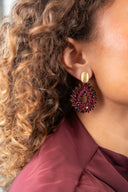 Lott Rode Oorbellen Drop Kristallen S Sequins Robin
