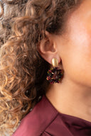 Lott Rode Oorbellen Oval with Sequins XS Filou