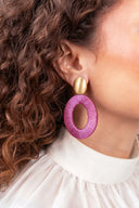 Lott Oorbellen Open Oval L - Berry Pink