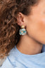 Blauwe Oorbellen Daisy Sequin Flower Globe S