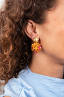 Lott Oorbellen Sequin Flower Globe S - Sunset Mix