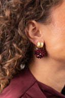 Lott rode oorbellen Daisy Flower globe S