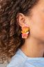 Oranje Oorbellen Linde Sequin Flower Waterfall M