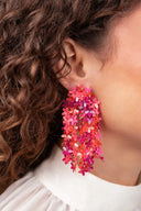 Lott Oorbellen Sequin Flower Rain - Fuchsia Pink Mix