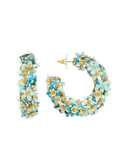 Blauwe Oorbellen Jasmijn Sequin Flower Creole M