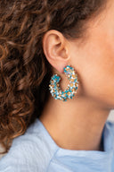 Blauwe Oorbellen Jasmijn Sequin Flower Creole M