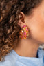 Oranje Oorbellen Jasmijn Sequin Flower Creole M