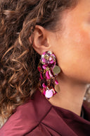 Lott Rode Oorbellen Bold Sequin Wild Waterfall Suze