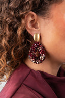 Lott Bordeaux Rode Oorbellen Flower Drop L Amal