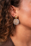 Lott Oorbellen Fine Big Sequins Globe S - Crystal Nude