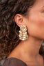 Lott Oorbellen Sequin Hammered Flower Waterfall S - Gold