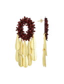 Lott Bordeaux Rode/Gouden Oorbellen Sequin Jellyfish Maxime