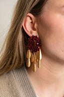 Lott Bordeaux Rode/Gouden Oorbellen Sequin Jellyfish Maxime