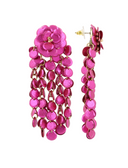 Lott Oorbellen Sequin Waterfall Wide Rings L - Metallic Fuchsia