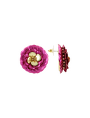 Lott Oorbellen Sequin Flower S - Metallic Fuchsia