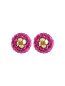 Lott Oorbellen Sequin Flower S - Metallic Fuchsia