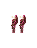 Lott Oorbellen Sequin Fan-Shaped Flower L - Metallic Fuchsia