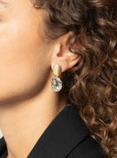 Lott Oorbellen Oval Strass Pendant M - Holo