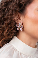 Lott Oorbellen Strass Flower M - Bubble Pink