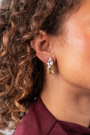 Lott Oorbellen Teardrop w/ rectangle - Crystal/Shadow