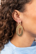 Goudkleurige Oorbellen Meave Open Oval M