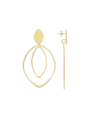 Lott Gouden Oorbellen Double Drop L - Brushed Gold