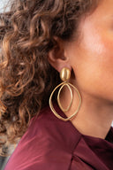 Lott Gouden Oorbellen Double Drop 3D L Nya