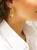 Lott Oorbellen Creole Oval Small Brushed