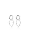 Lott Classic dubbel ovaal satin oorbellen zilver