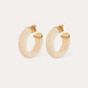 Gas Bijoux Beige Oorbellen Abalone Hoop Acetate Ivory