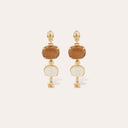 Gas Bijoux Bruine Oorbellen Silene Wood & Mother Of Pearl