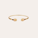 Gas Bijoux Gouden Armband Bangle Duality Scaramouche Enamel Beige Multi