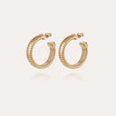 Gas Bijoux Gouden Oorbellen Antigone Small Cabochon Hoop Mother of Pearl