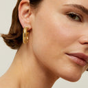 Gas Bijoux Gouden Oorbellen Antigone Small Cabochon Hoop Mother of Pearl