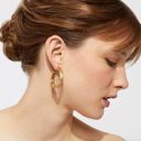 Gas Bijoux Gouden Oorbellen Bambou Strass