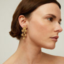 Gas Bijoux Gouden Oorbellen Mistral Small Malachite & Amethyst