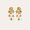 Gas Bijoux Gouden Oorbellen Mistral Small Malachite & Amethyst