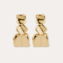 Gas Bijoux Gouden Oorbellen Square Three