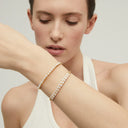 Gas Bijoux Gouden Parel Armband Lyre Bangle - White Mother of Pearl